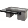 Outdoor Greatroom Company Uptown Black Fire Pit Table W/Midnight Mist Top - with Glass