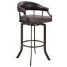 Armen Living Pharaoh Swivel Auburn Bay And Brown Faux Leather Bar Stool  004