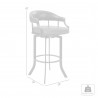 Armen Living Pharaoh Swivel Auburn Bay And Brown Faux Leather Bar Stool - Dimensions