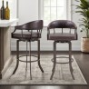 Armen Living Pharaoh Swivel Auburn Bay And Brown Faux Leather Bar Stool - Lifestyle