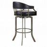 Pharaoh Swivel Mineral Finish and Black Faux Leather Bar Stool 02