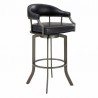 Pharaoh Swivel Mineral Finish and Black Faux Leather Bar Stool001