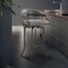 Pharaoh Swivel Mineral Finish and Gray Faux Leather Bar Stool