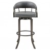 Pharaoh Swivel Mineral Finish and Gray Faux Leather Bar Stool 05