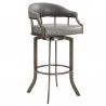 Pharaoh Swivel Mineral Finish and Gray Faux Leather Bar Stool 02