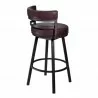 Armen Living Titana Barstool In Auburn Bay Finish With Brown Pu upholstery Back - Armen Living Titana Barstool In Auburn Bay Finish With Brown Pu upholstery Back