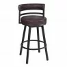 Armen Living Titana Barstool In Auburn Bay Finish With Brown Pu upholstery Side - Armen Living Titana Barstool In Auburn Bay Finish With Brown Pu upholstery Side