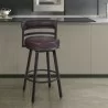 Armen Living Titana Barstool In Auburn Bay Finish With Brown Pu upholstery - Armen Living Titana Barstool In Auburn Bay Finish With Brown Pu upholstery