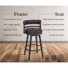 Armen Living Titana Barstool In Auburn Bay Finish With Brown Pu upholstery Legs - Armen Living Titana Barstool In Auburn Bay Finish With Brown Pu upholstery Legs