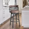 Armen Living Titana Barstool In Mineral Finish With Bandero Tobacco - Armen Living Titana Barstool In Mineral Finish With Bandero Tobacco