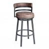 Armen Living Titana Barstool In Mineral Finish With Bandero Tobacco Front