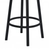 Armen Living Titana Metal Swivel Barstool in Ford Black Pu and Black Finish