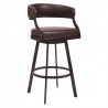 Armen Living Dione 26" Counter Height Barstool in Auburn Bay and Brown Faux Leather 