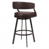 Armen Living Dione 26" Counter Height Barstool in Auburn Bay and Brown Faux Leather Back