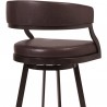 Armen Living Dione 26" Counter Height Barstool in Auburn Bay and Brown Faux Leather Half