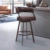 Armen Living Dione 30" Bar Height Barstool in Auburn Bay and Brown Faux Leather