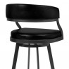 Armen Living Dione 26" Counter Height Barstool in Mineral Finish and Vintage Black Faux Leather Half