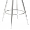 Armen Living Amador 30" Bar Height Barstool in Brushed Stainless Steel and Vintage Gray Faux Leather