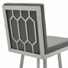 Armen Living Rochester Swivel Modern Metal And Gray Faux Leather Bar And Counter Stool 006
