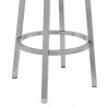 Armen Living Rochester Swivel Modern Metal And Gray Faux Leather Bar And Counter Stool 007