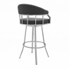 Palmdale Swivel Modern Slate Grey Faux Leather Barstool in Brushed Stainless Steel Finish 02