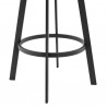 Armen Living Scranton Swivel Modern Black Metal and Slate Grey Faux Leather Barstool