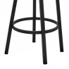 Armen Living Kobe Counter Height Swivel Bar Stool in Black Finish and Black Faux Leather