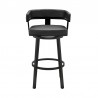 Cohen Counter Height Swivel Bar Stool in Black Finish and Black Faux Leather 004