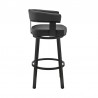 Cohen Counter Height Swivel Bar Stool in Black Finish and Black Faux Leather 003