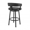Cohen Counter Height Swivel Bar Stool in Black Finish and Black Faux Leather 005