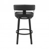 Cohen Counter Height Swivel Bar Stool in Black Finish and Black Faux Leather 004