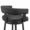 Cohen Counter Height Swivel Bar Stool in Black Finish and Black Faux Leather 007