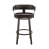 Armen Living Cohen Counter Height Swivel Bar Stool In Java Brown Finish And Chocolate Faux Leather 003