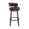 Armen Living Cohen Counter Height Swivel Bar Stool In Java Brown Finish And Chocolate Faux Leather 002