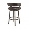 Armen Living Cohen Counter Height Swivel Bar Stool In Java Brown Finish And Chocolate Faux Leather 004