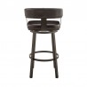 Armen Living Cohen Counter Height Swivel Bar Stool In Java Brown Finish And Chocolate Faux Leather 005