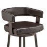 Armen Living Cohen Counter Height Swivel Bar Stool In Java Brown Finish And Chocolate Faux Leather 007