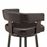 Armen Living Cohen Counter Height Swivel Bar Stool In Java Brown Finish And Chocolate Faux Leather 006