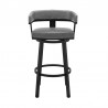 Cohen Counter Height Swivel Bar Stool in Black Finish and Gray Faux Leather 003