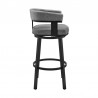 Cohen Counter Height Swivel Bar Stool in Black Finish and Gray Faux Leather 002