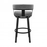 Cohen Counter Height Swivel Bar Stool in Black Finish and Gray Faux Leather 005