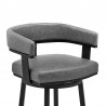 Cohen Counter Height Swivel Bar Stool in Black Finish and Gray Faux Leather 006
