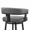 Cohen Counter Height Swivel Bar Stool in Black Finish and Gray Faux Leather 007
