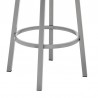 Armen Living Cohen Counter Height Swivel Bar Stool In Silver Finish With White Faux Leather  008