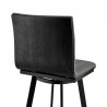 Armen Living Jermaine 26" Counter Height Swivel Bar Stool in Matt Black Finish with Gray Faux Leather Back Half