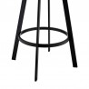 Armen Living Jermaine 26" Counter Height Swivel Bar Stool in Matt Black Finish with Gray Faux Leather Legs