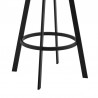 Armen Living Sandringham Gray Faux Leather and Black Metal Swivel Bar Stool Legs
