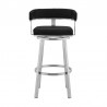 Cohen Black Faux Leather and Brushed Stainless Steel Swivel Bar Stool 002