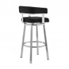 Cohen Black Faux Leather and Brushed Stainless Steel Swivel Bar Stool 03