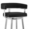 Cohen Black Faux Leather and Brushed Stainless Steel Swivel Bar Stool 004